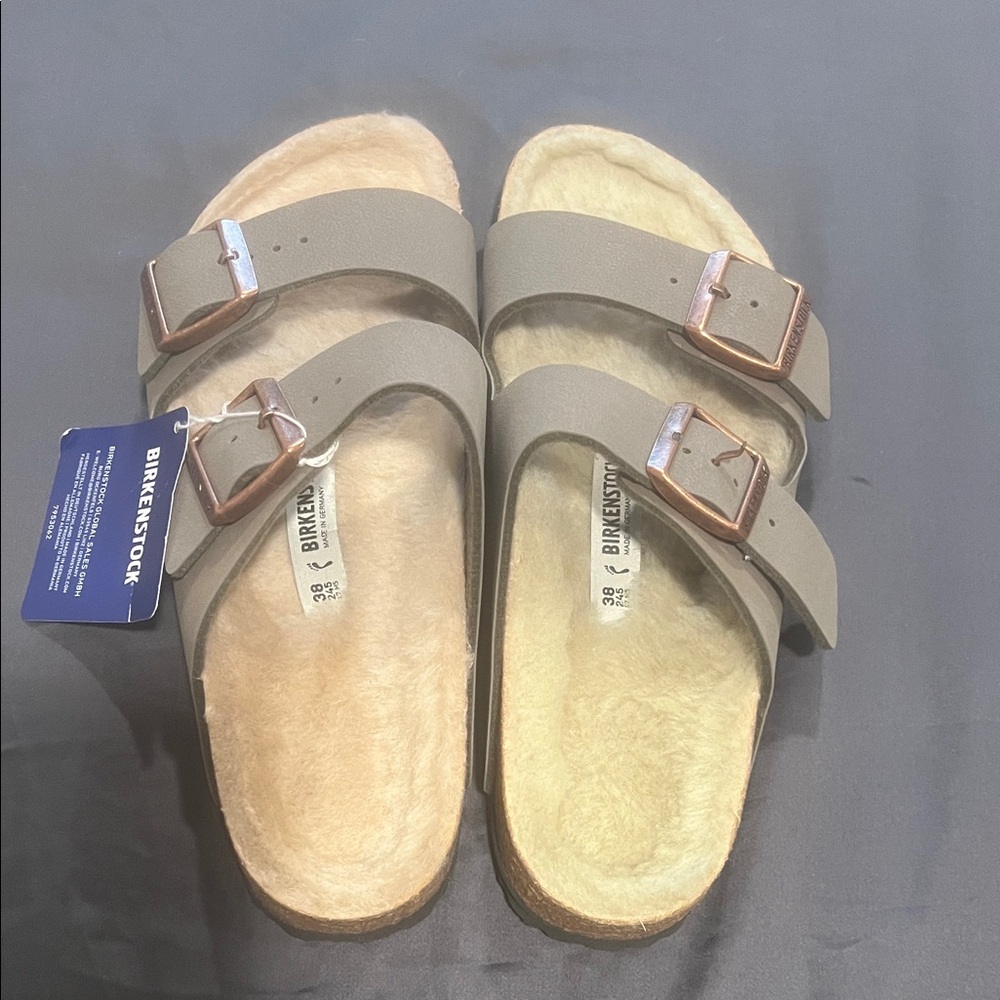 NWT Birkenstock Gray Double Strap Sandals size 38